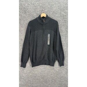 Field & Stream Sweater Pullover Women M Medium Black 1/4 Zip Long Sleeve Cotton